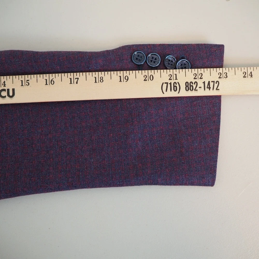 Canali Kei Sport Coat 40R Purple Silk Cashmere Blend Two Button Blazer Italy - Picture 11 of 15